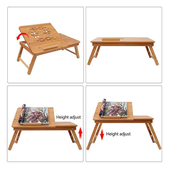 Multi-Purpose Wooden Laptop Table [Special Edition] - CharmKart